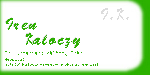 iren kaloczy business card